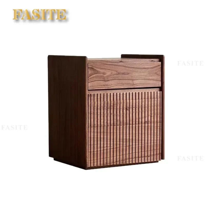 For North American Black Walnut Bedside Safe Hidden Anti Theft Cabinet with Secret Compartment for Bedroom Furniture Security