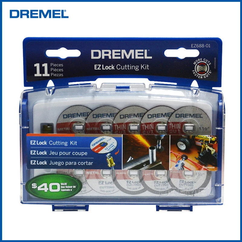 dremel ez lock conjunto de ferramentas rotativas discos de corte acessorios sortidos ferramentas rotativas dremel 11 pcs ez68801 01