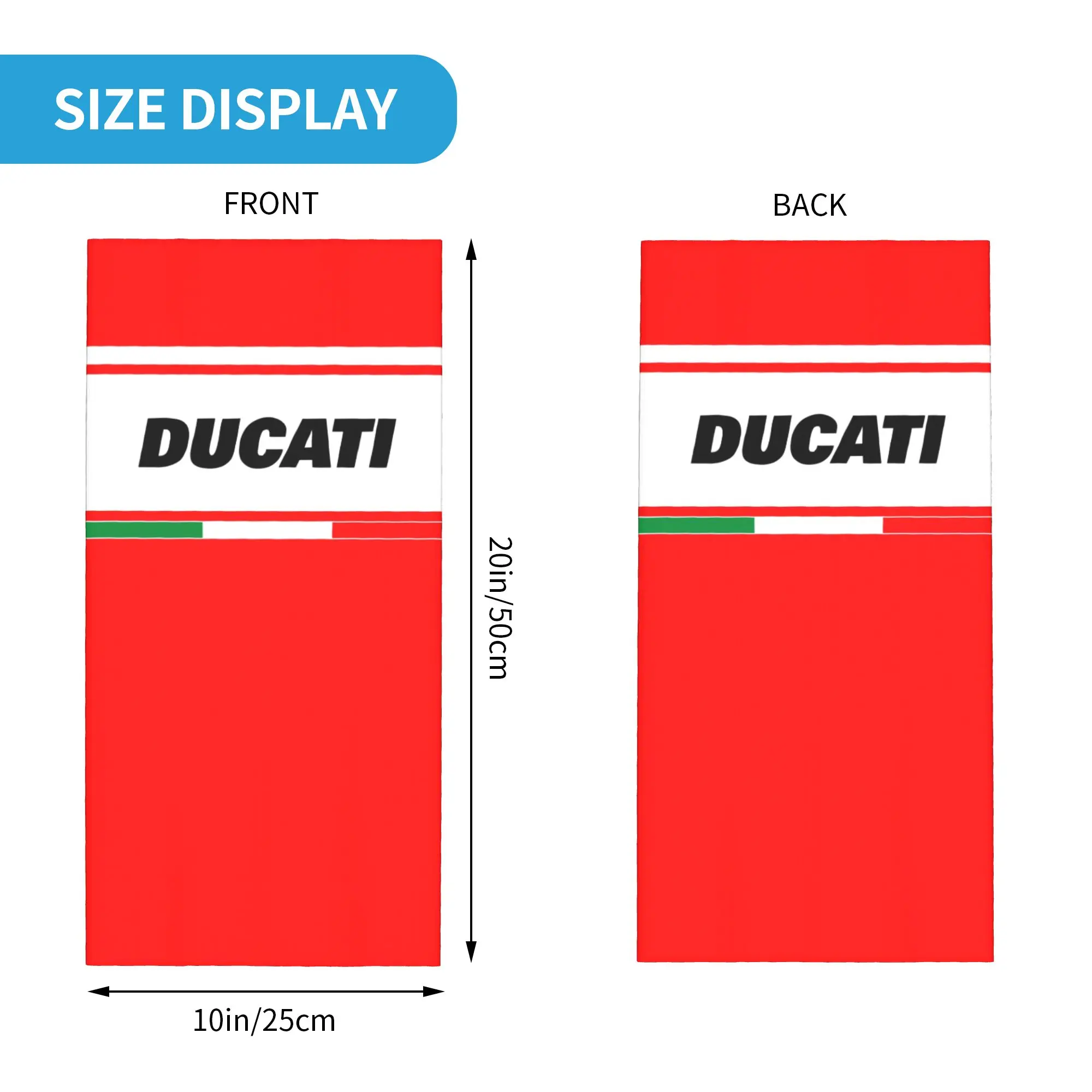 Custom Ducatis Flag Bandana Winter Neck Warmer Women Windproof Wrap Face Scarf for Hiking Racing Sprot  Gaiter Headband