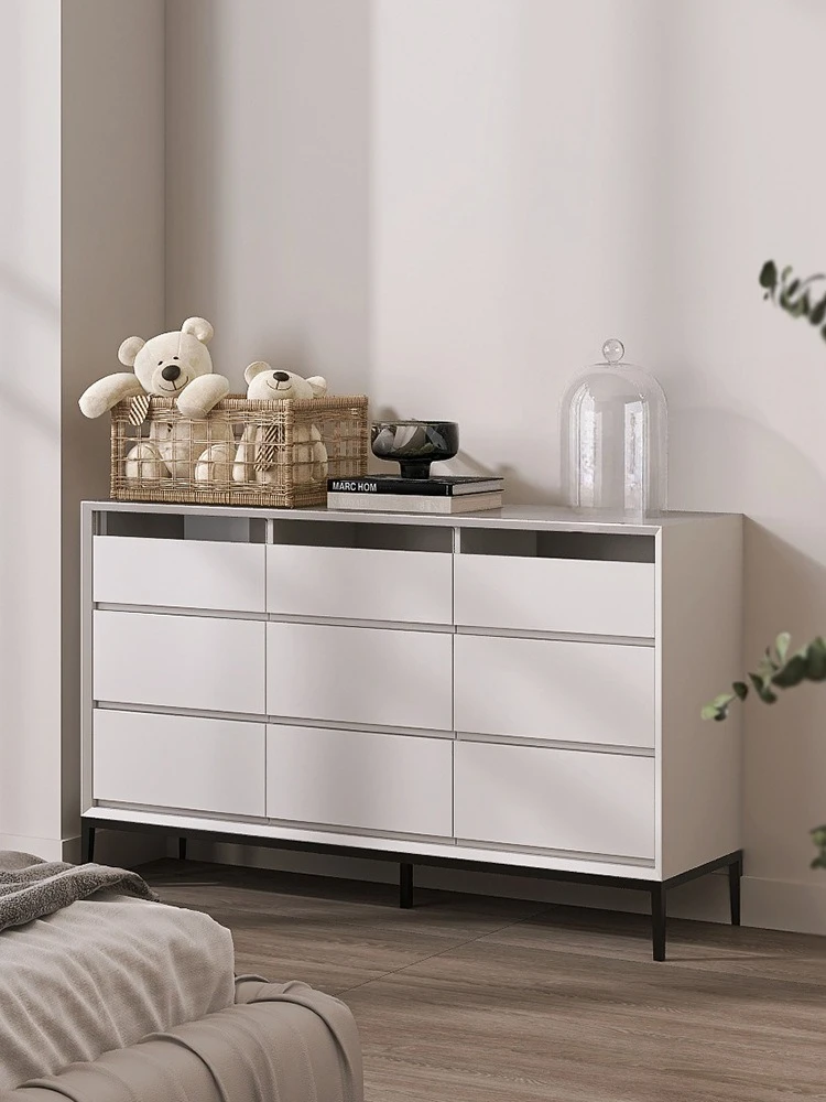 Italian minimalist paint nine chest cabinets high-end Nordic modern living room bedroom drawer storage fingerprint lock cabinet