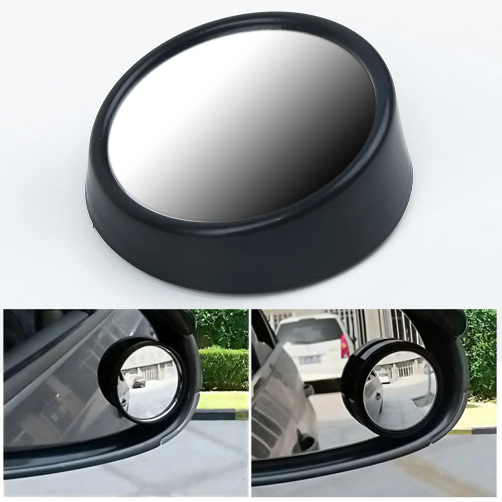 360 Rotation Blind Spot Mirror Adjustable Rear View 5.5*2cm Black Car Wide Angle Mirror Brand New High Quality