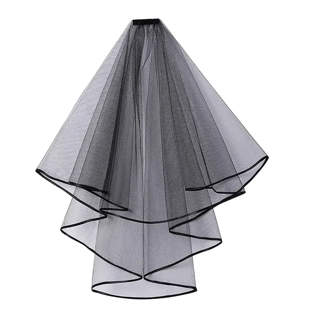 

Черная двухслойная свадебная фата для невесты 80 см T000