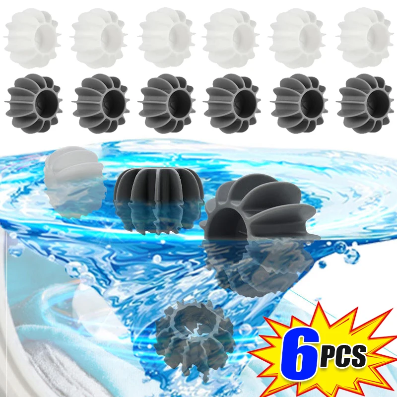 1/3/6pcs Silicone Magic Laundry Ball Decontamination Anti-Winding Knot Prevention Reusable Soft Not Hurt Clothes Cleaning Tools