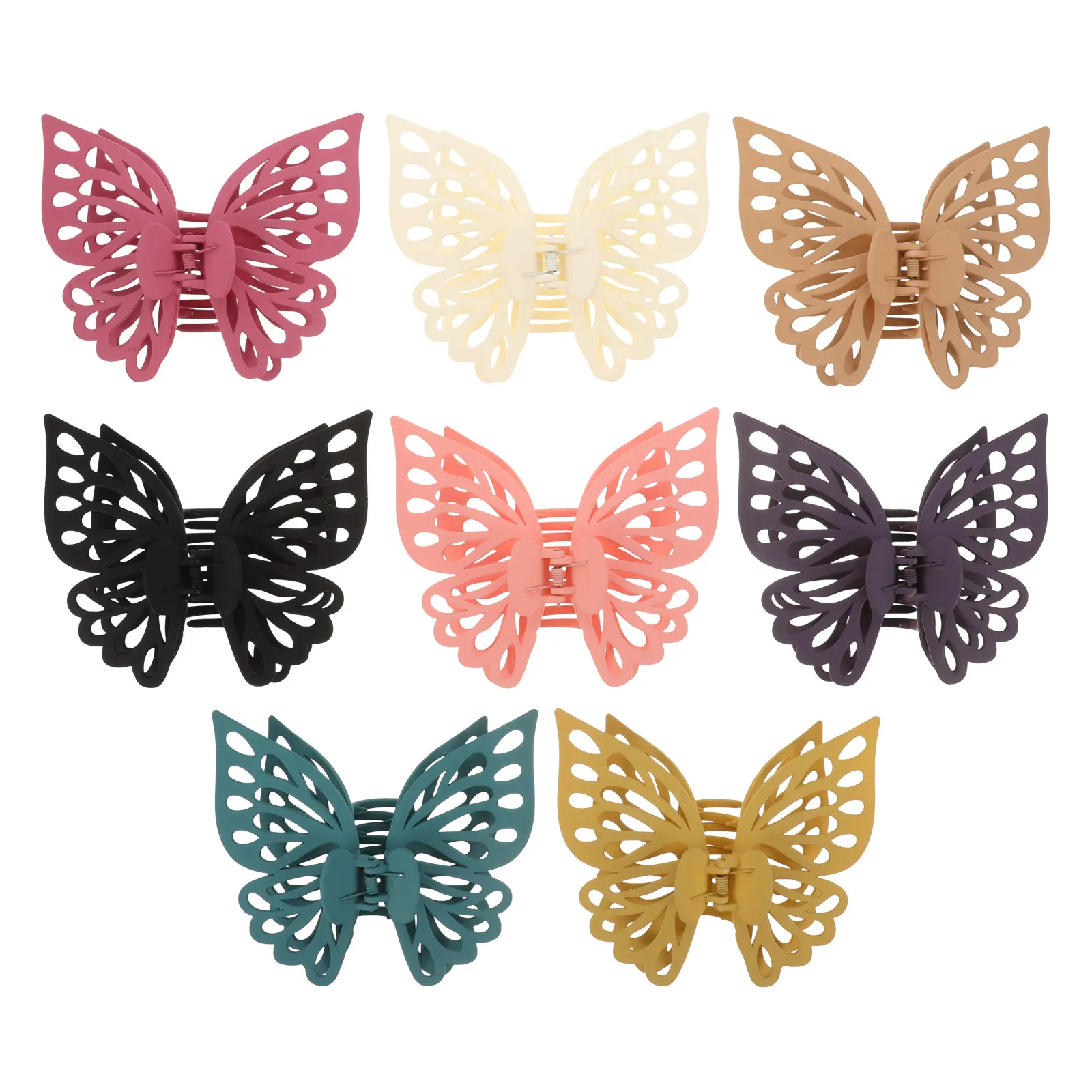 8Pcs Unique Butterflies Hair Clips Large Hair Jaw Clips Sturdy Premium Material for Women All Occasions Wedding Prom Party