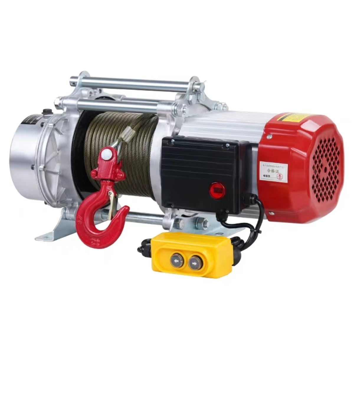 1 Ton KCD 220V Electric Winch Crane Fast Speed Household Multi-Function Aluminum Shell Hoist New Condition Wire Rope Sling 60m