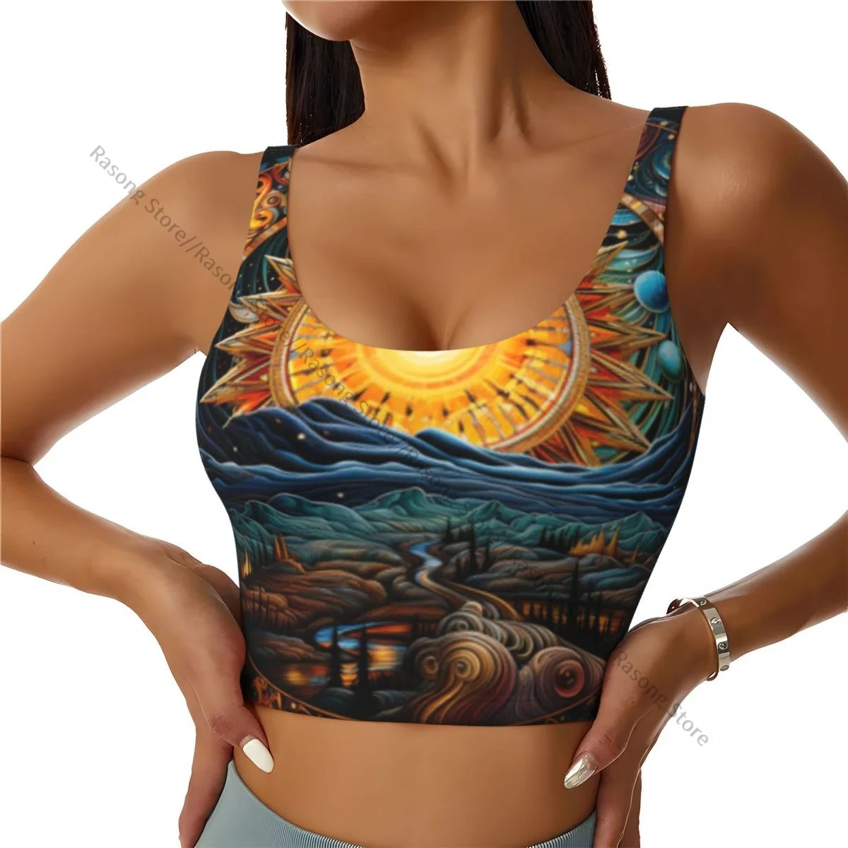 Sports Bra Women Running Yoga Clothes Vest Zodiac Aquarius Horoscope Astrology Background Gathering Fitness Vest