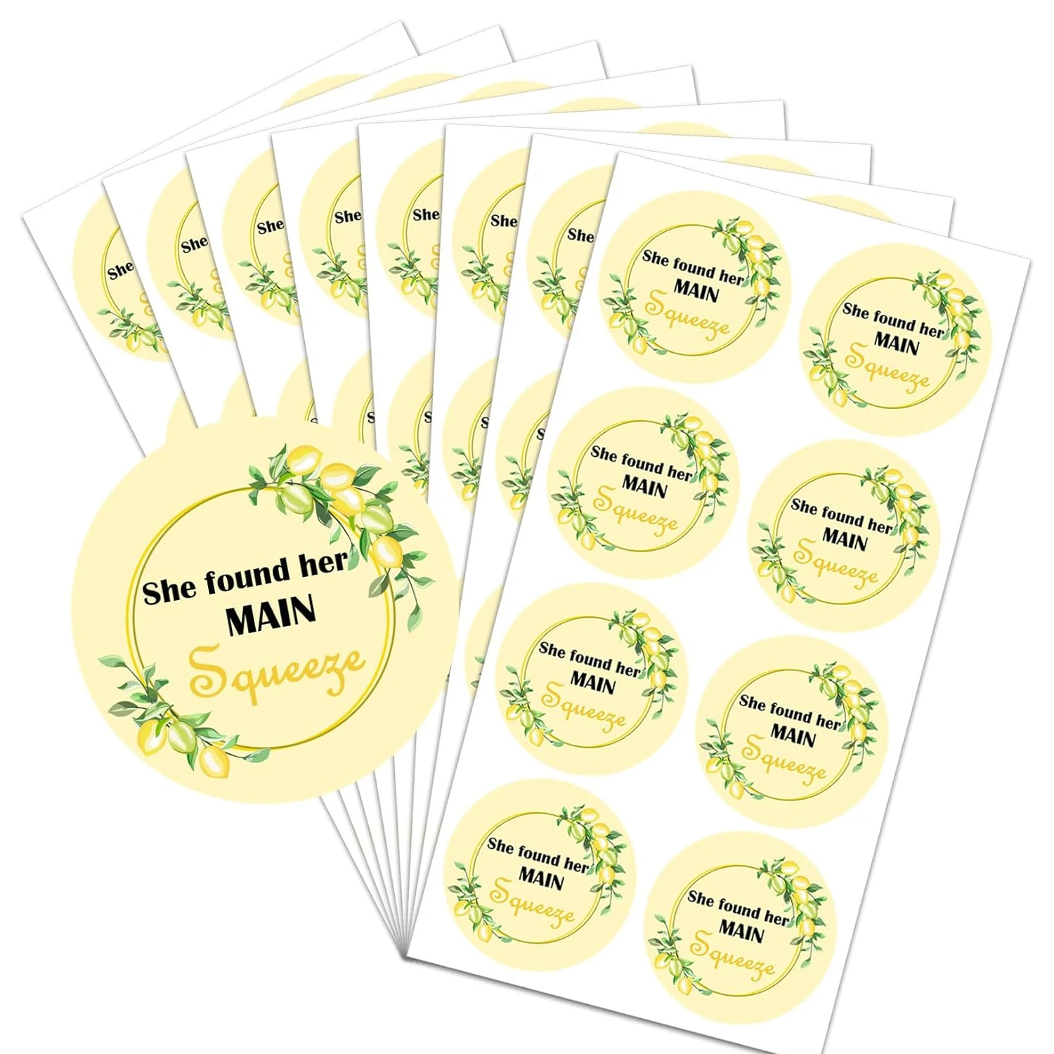 2 Inch She Found Her Main Squeeze Lemon Labels Made Just for You Lemon Stickers - Lemon Wedding Thank You Stickers  120pcs