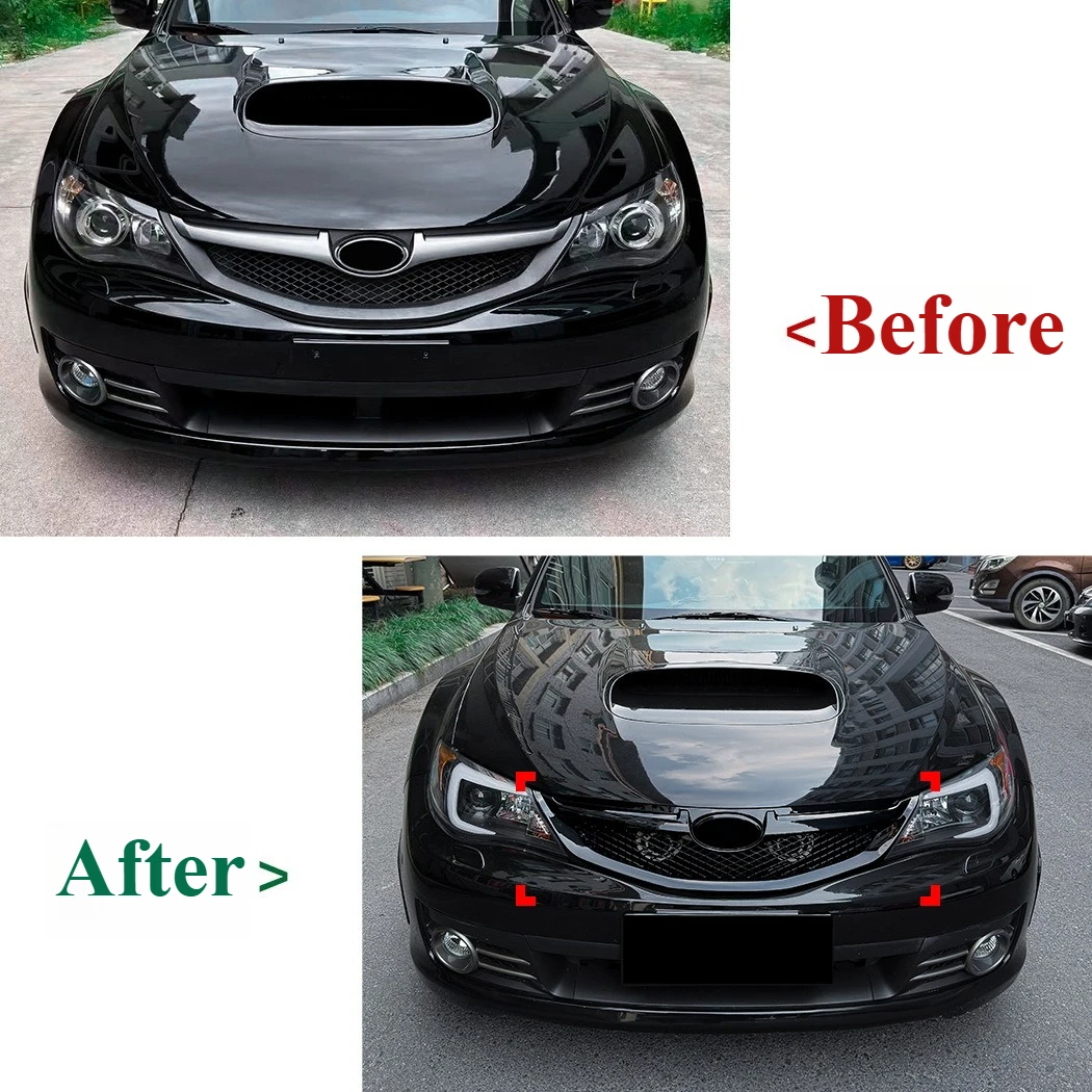 For Subaru Impreza WRX STI 2008-2011 Car Front Grille Upper Bumper Hood Mesh Grills Cover Trim Body Kit Accessories Exterior
