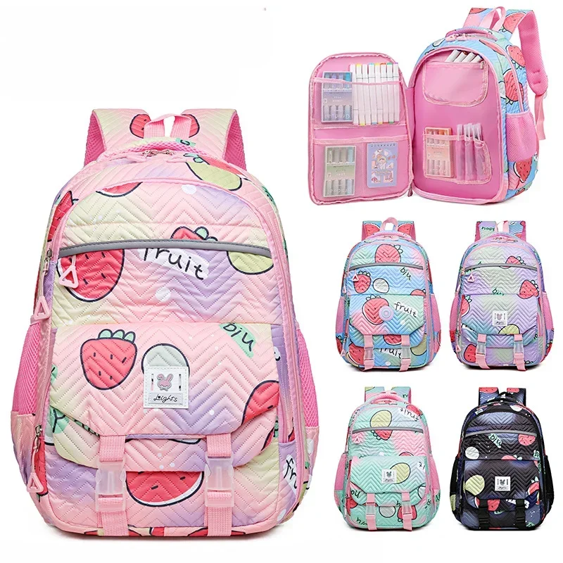 Mochila escolar de gran capacidad para adolescentes, Bolsa Escolar de fresa bonita, bolsa de viaje informal multifunción para ordenador portátil, nueva