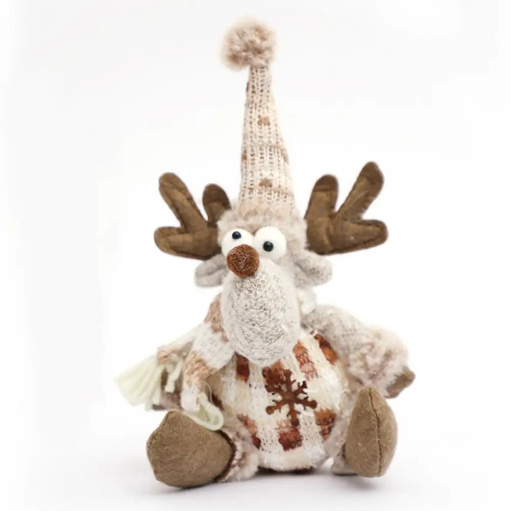 Holiday Decoration Doll Holiday Season Soft Toy Christmas Plush Snowman Elk Doll Set for Holiday Decor Festive Stuffed Santa