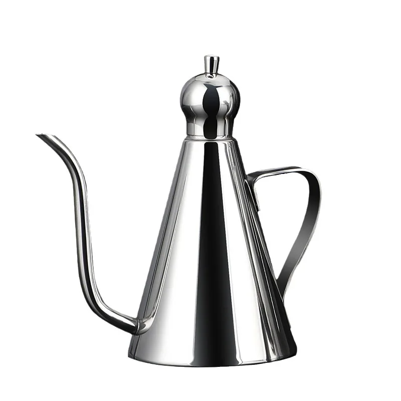 Stainless steel oil pot drum-shaped leak-proof household kitchen long mouth soy sauce vinegar seasoning wine pot quantitative