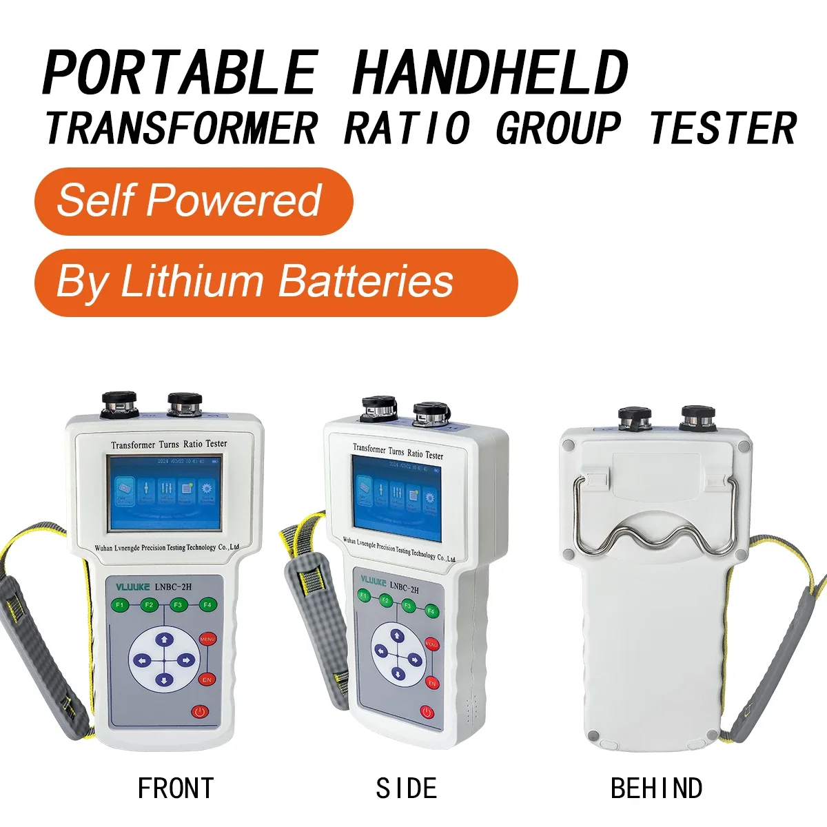 VLUUKE Handheld Turns Ratio Group Tester TTR Turns Ratio Tester Transformer Test Equipment with Large-Capacity Lithium Battery