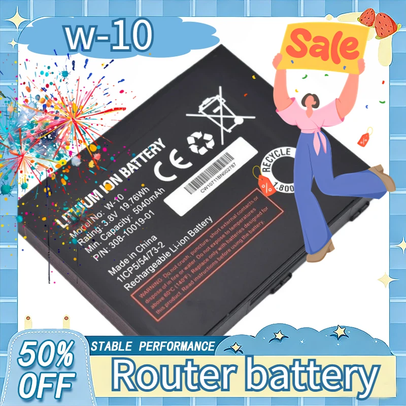 

W-10 Replacement Battery for Netgear Nighthawk M1 MR1100 W10 High Capacity 5040mAh Rechargeable Lithium-lon Battery