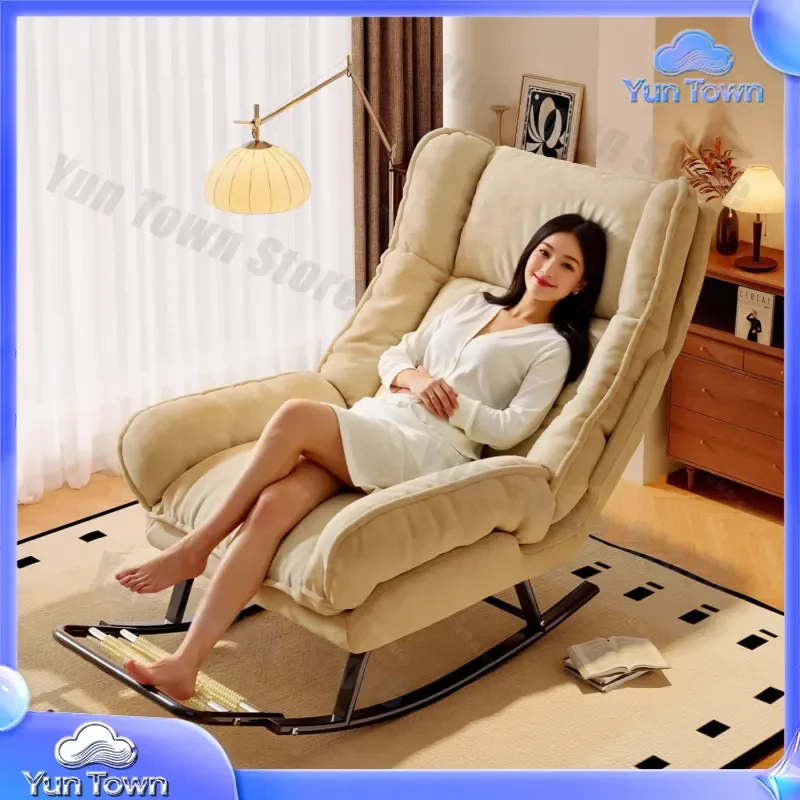 Cloud Rocking Chair Recliner for Adults Sleep Lounge Chair for Home Balcony Living Room Leisure Lazy Sofa for Small Spaces