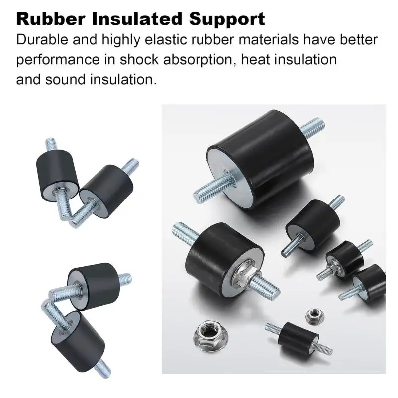 8/4 pièces Double filetage mâle M3 M4 M5 M6 M8 M10 support en caoutchouc Anti Vibration mâle-mâle amortisseurs Dia 8-40mm
