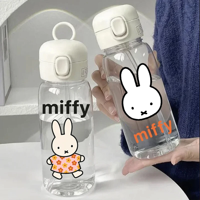 

400ml Miffys Rabbit Water Cup Large Capacity Food Grade Plastic Heat Resistant Kettle Cartoon Anime Boy Girl Student Cup Gift