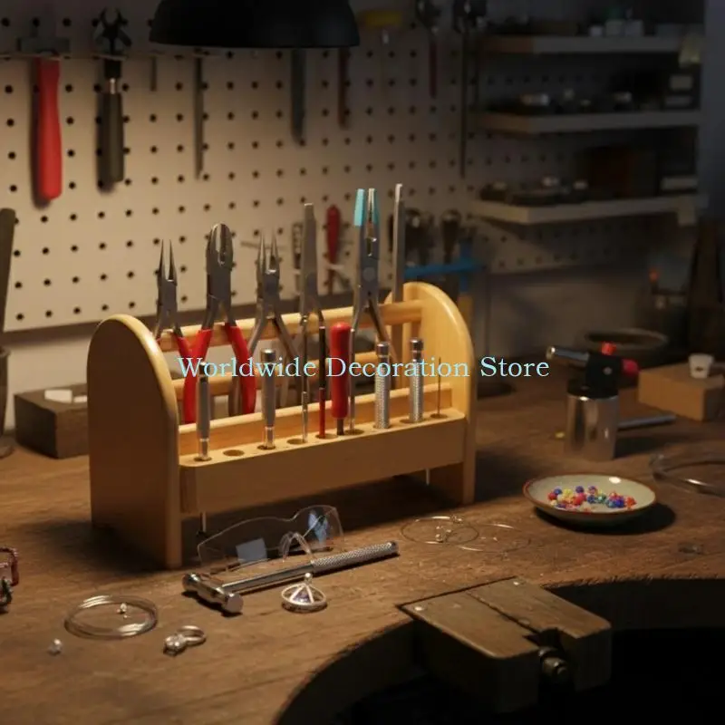 Q39B Handmade Tool Display Stand With Adjustable Sections For Workshop Efficiency