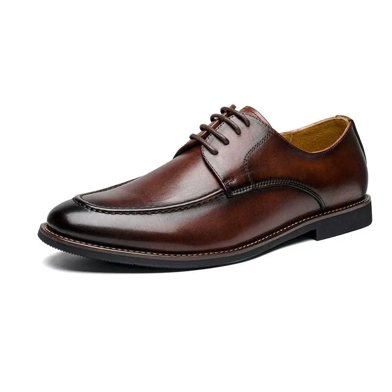 Mocassins en cuir véritable pour hommes, chaussures provoqué à enfiler, peint à la main, décontracté, mariage, affaires, printemps, automne