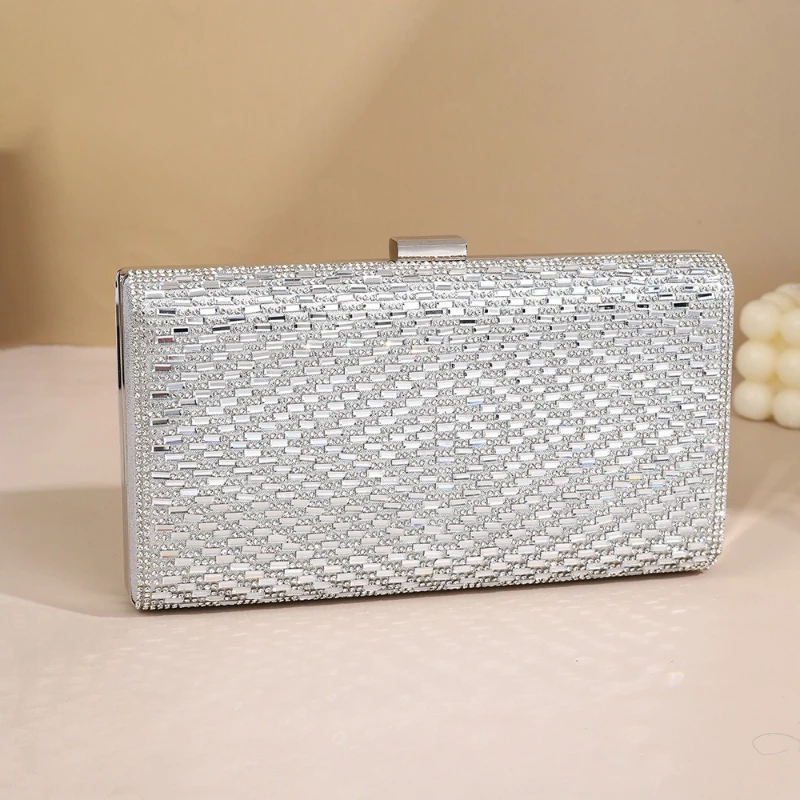Glossy Evening Bags Women's Birthday Party Clutch Night Party Sparkle Glitter Bag Classic Blingbling Hangbag Silver Black