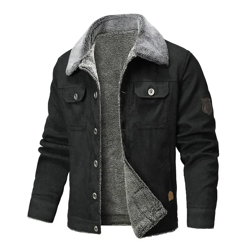 

TPJB Winter Men's Jackets Slim Cotton Padded Coats with High-quality Lapel Lamb Hair Thicken Denim for Warmth