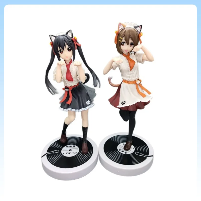 

Cat Themed Azusa Nakano & Yui Hirasawa Cute Anime Action Figure Cat Girl Waiter PVC Figure Model Ornaments Toy Christmas Gift