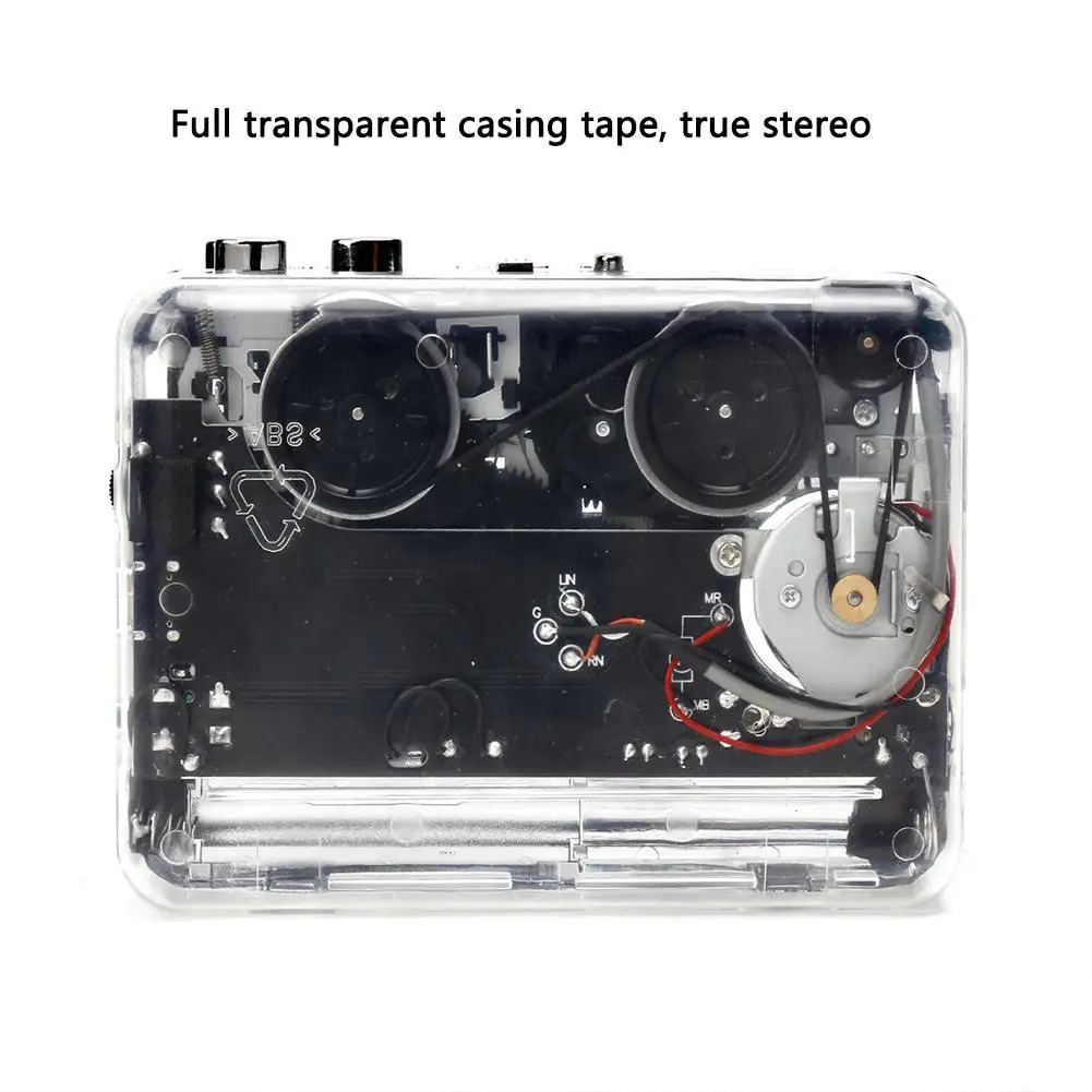 Cassette Player Portable Tape Recorder To Mp3 Full Transparent Shell Type-c Port Convert Walkman Tape To Cd