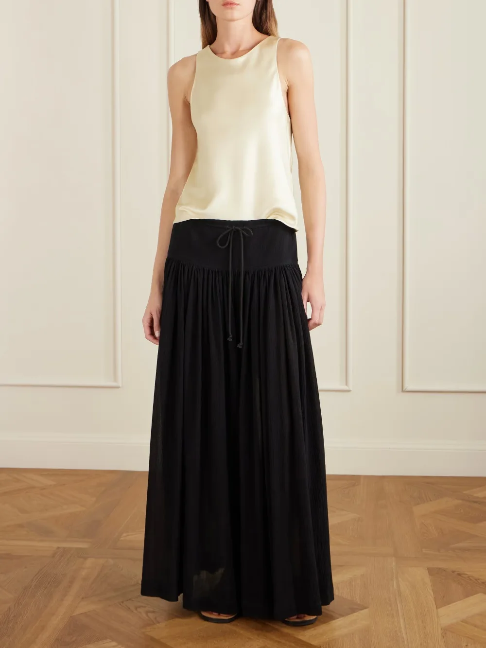 Drawstring High-Waisted Wide-Leg Culottes, 2026 Spring/Summer New Style, Elegant And Relaxed Wide-Leg Pants For Women.