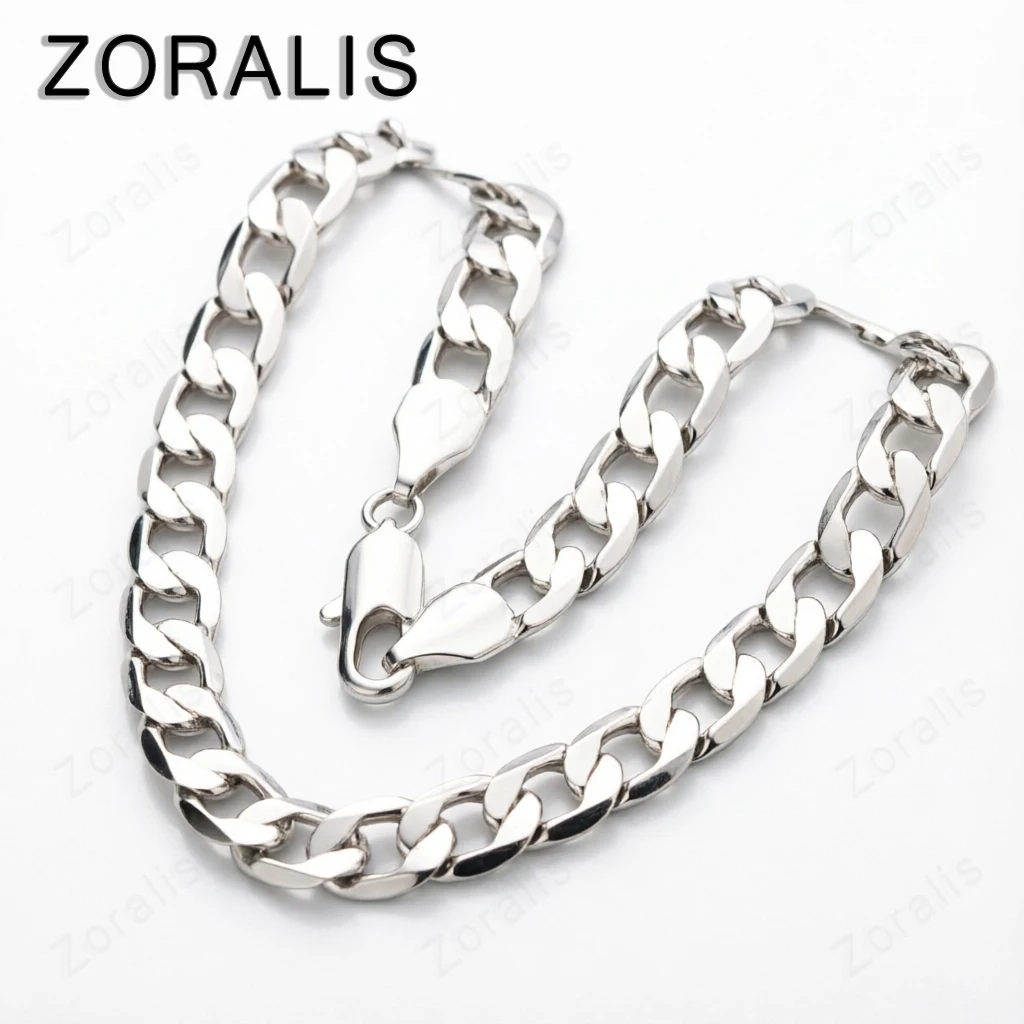 18K Gold Halskette für Herren, klassische 12mm Kette, 18/20/22/24/26/28/30 Zoll, edler Modeschmuck für Party und Hochzeit – Detail 3