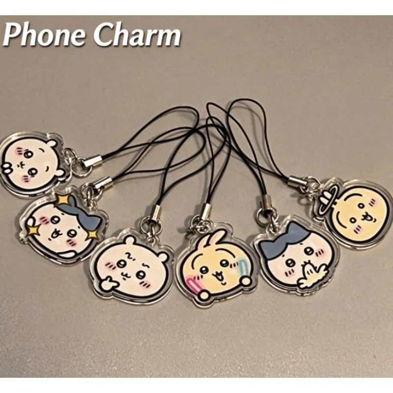 New Cute cartoon acrylic mobile phone lanyard, mobile phone pendant, creative small gift, student carry on ornament