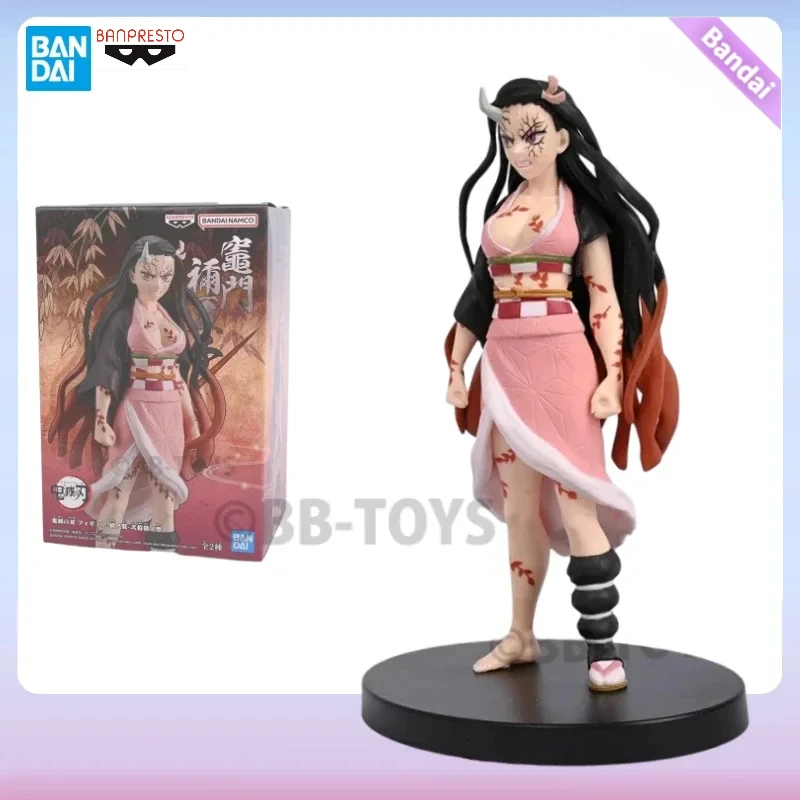 Em estoque original banpresto anime demon slayer kamado nezuko pvc figura de ação 160mm bandai estatueta brinquedos modelo colecionável