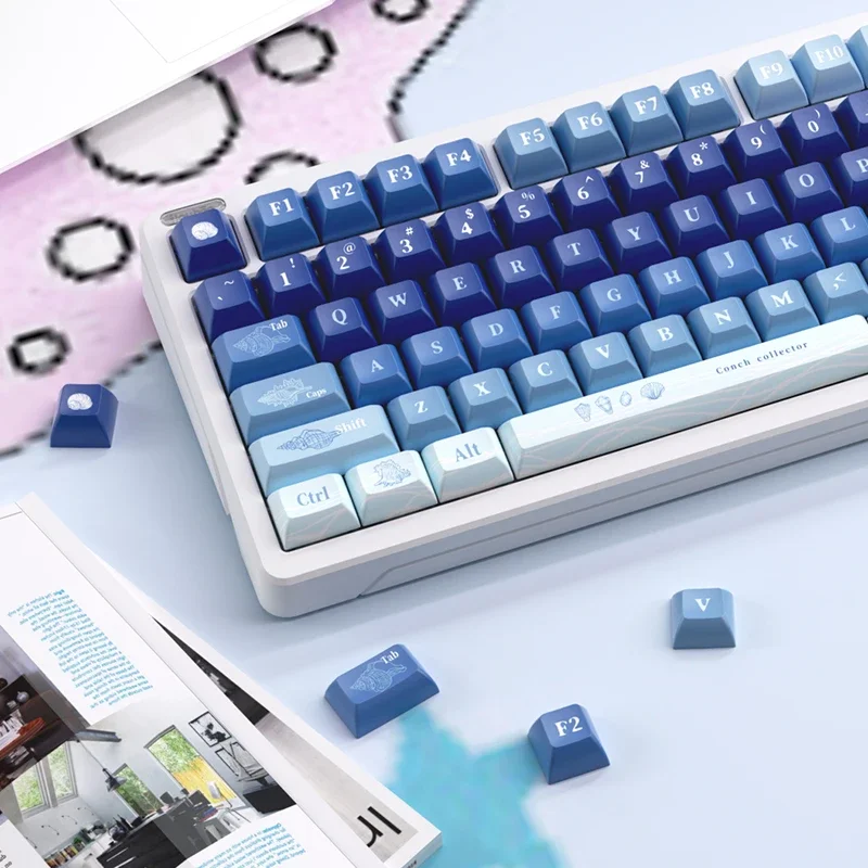 

Shell Sublimation Keycap KCA Height PBT Cute Girl Suitable 87 Keys Mechanical Keyboard