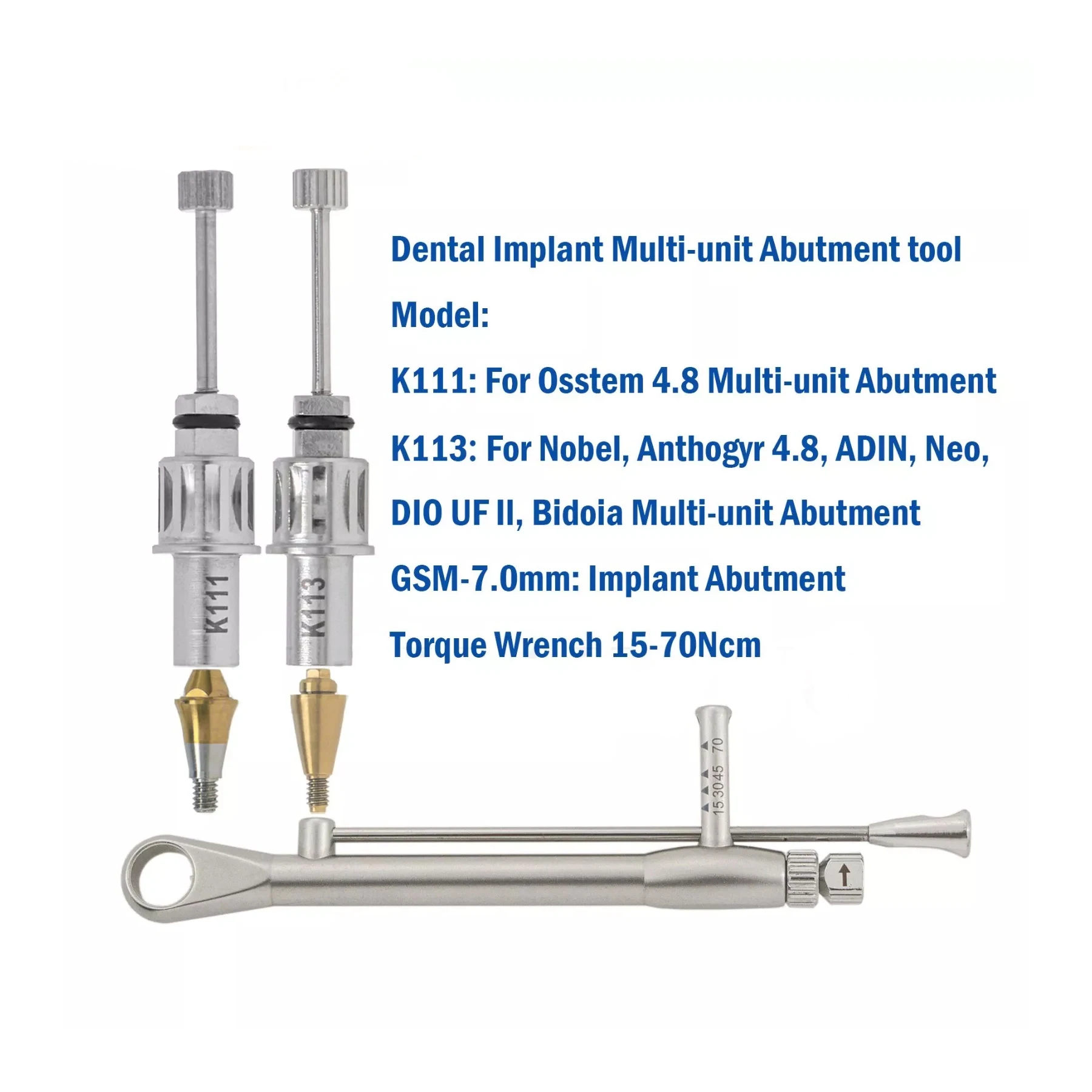 

Новый тип зубного импланта, многоблочная отвертка для абатмента, подходит для Нобелевского динамометрического ключа OSS 7,0 мм