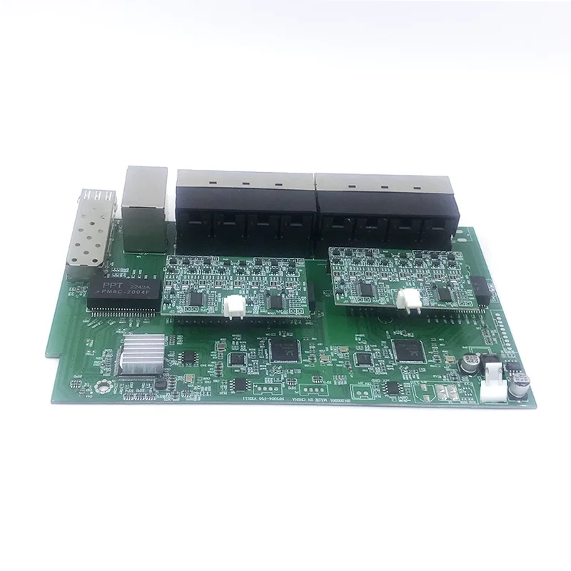 غير المدارة 16 ميناء 10/100 متر 12V-52V16 100 متر ميناء مع 2 1000 متر NVR/UPLINK and1 SFP 1000 متر وحدة الصناعية PCBA المجلس