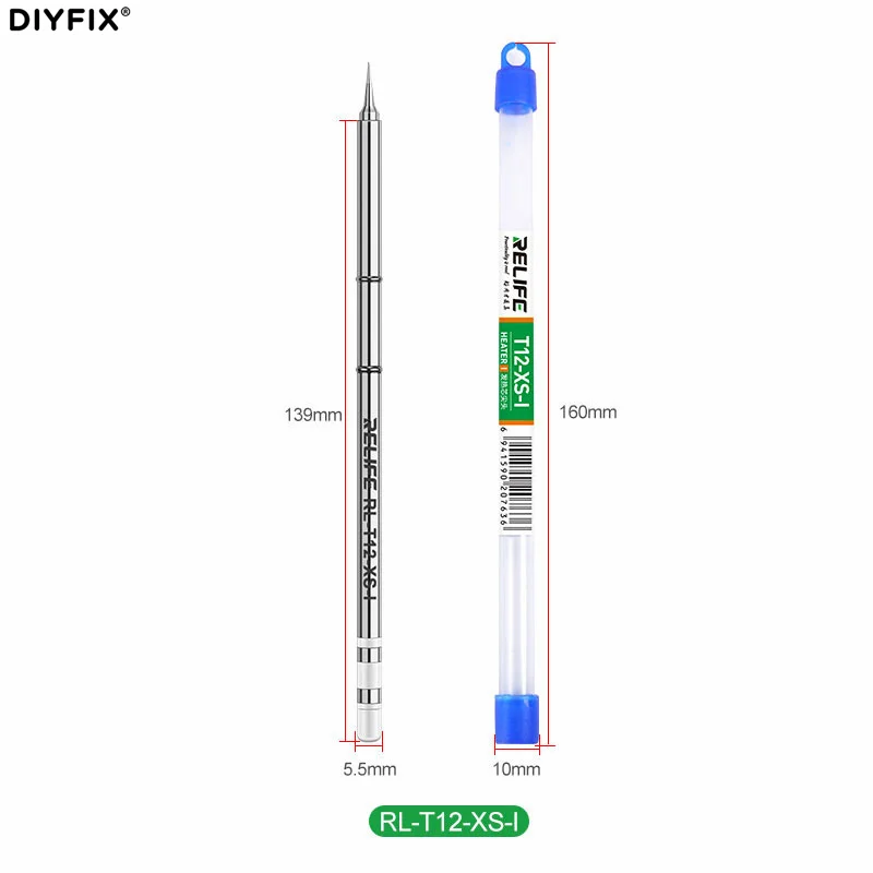 Relife RL-T12-XS-I/J/K/SK Integrated Welding Head-Heating Core For T12 Series Soldering Station Soldering Iron Tip Replacement