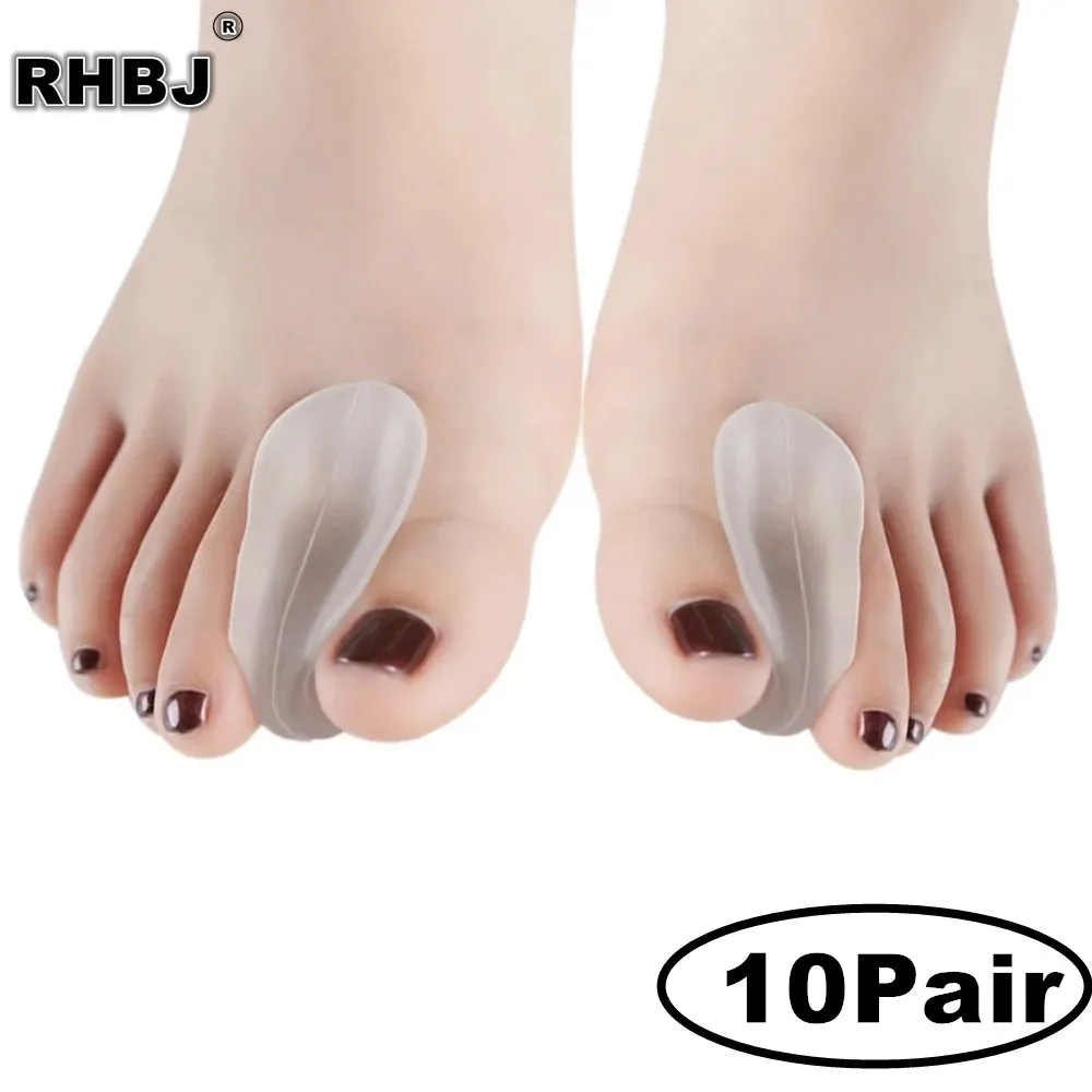 

RHBJ 20 шт. = 10 пар. Силиконовые разделители для пальцев ног, корректоры вальгусной деформации, педикюрные корректоры, защита от вальгусной деформации большого пальца стопы, уход за ногами