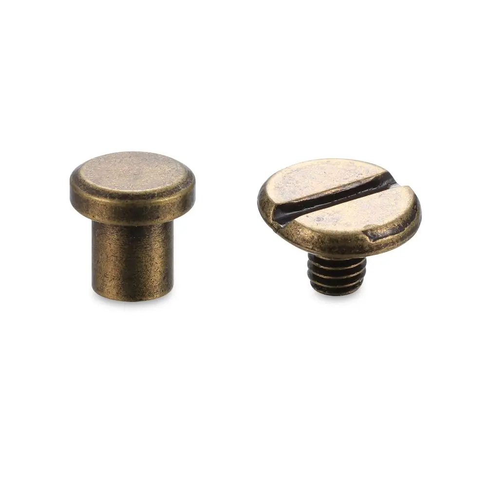 10sets Copper Leather Craft Belt Wallet Solid Brass Nail Rivets Screws Cloth Button decoration nail
