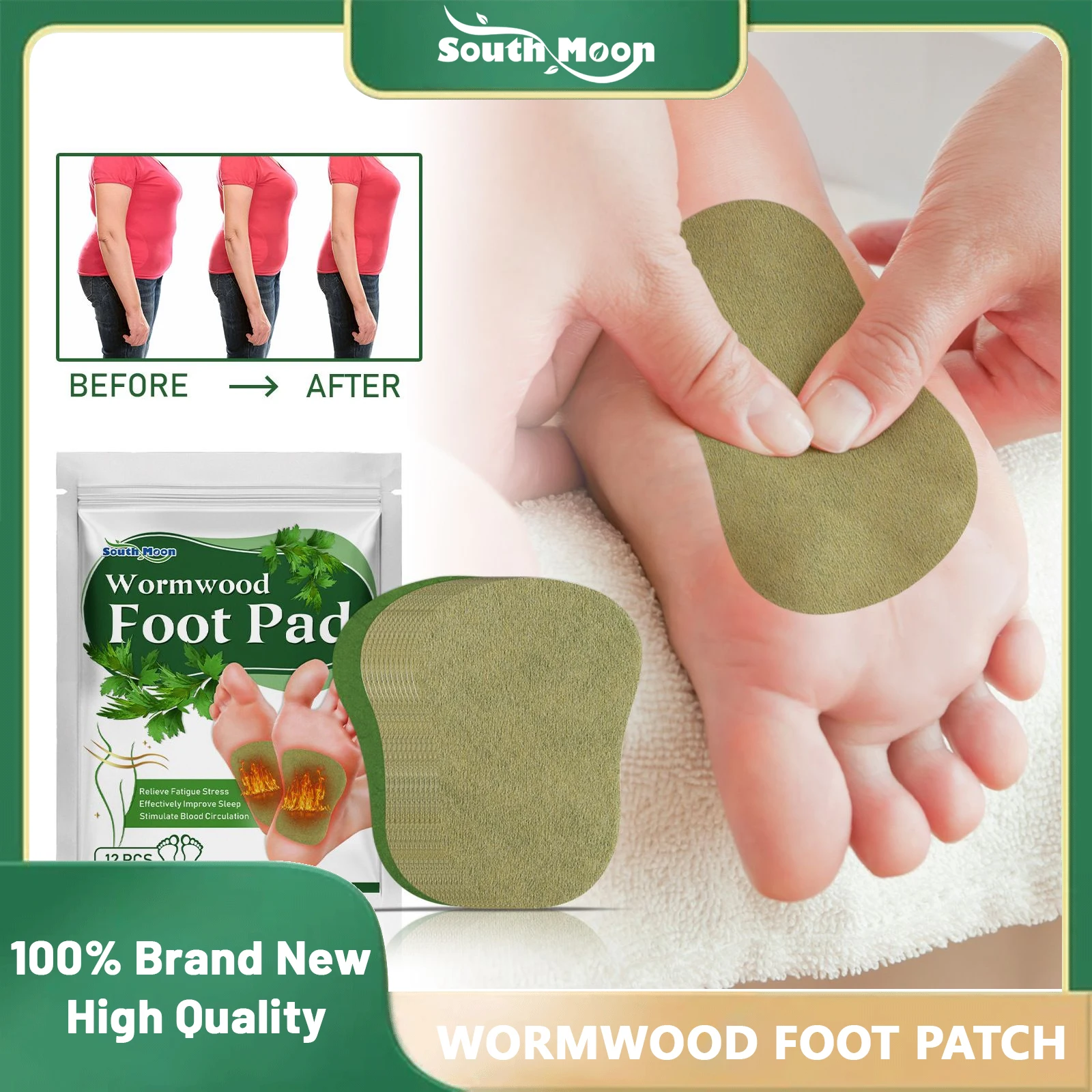 

Wormwood Foot Patch Relieve Fatigue Stress Effectively Improve Sleep Stimulate Blood Circulation Remov Toxin Feet Detox Pads