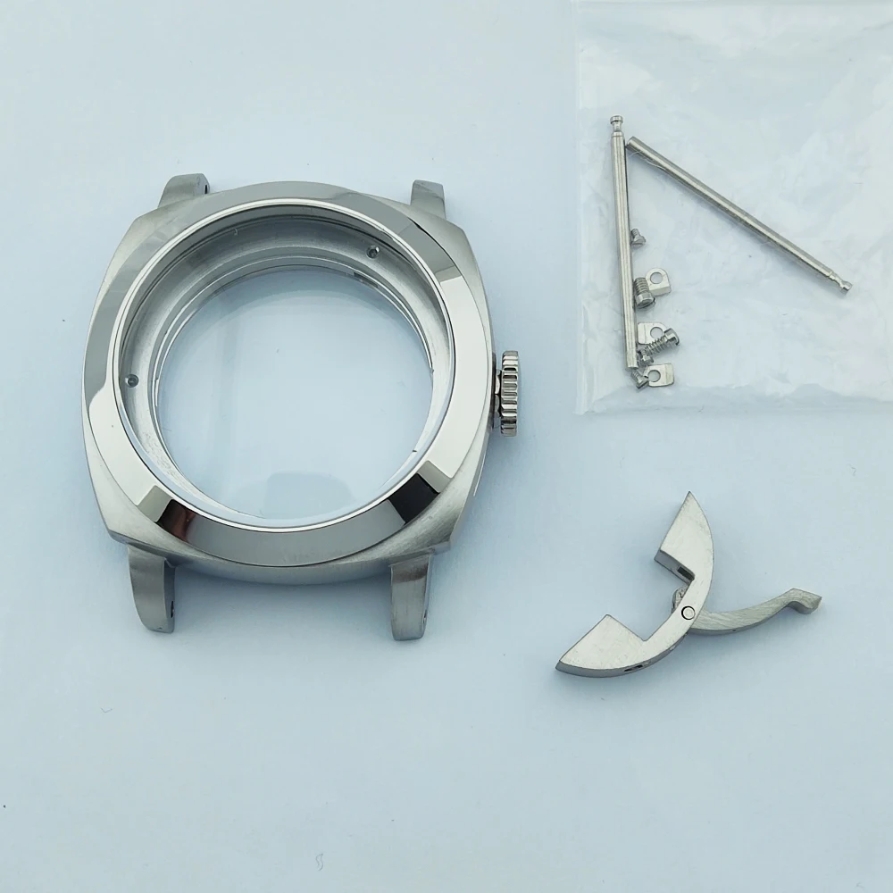 45mm Crown Protector Watch Case st2555 Case Mineral Glass Stainless Steel Case Watch Part Suitable for st2555 Movement 36mm Dial