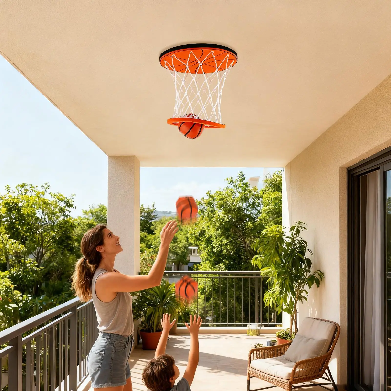 Mini Basketball Hoop Ceiling Sports Ball Hoop Game Funny Exercise Toy For Indoor Outdoor Bedroom Party School Dormitory Kids