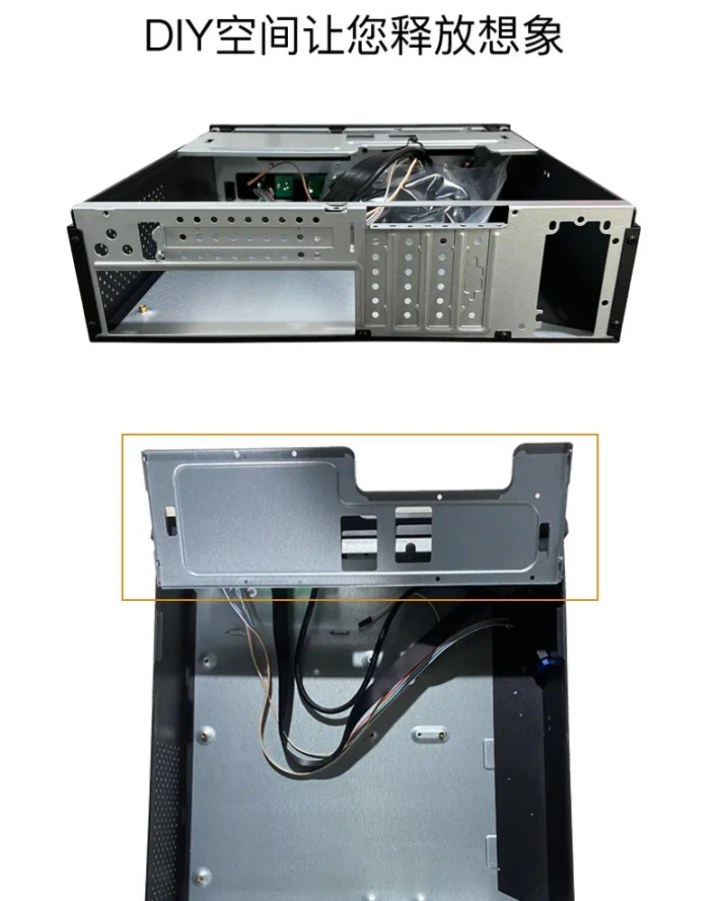 Horizontal MATX ITX Mini PC Chassis Support 1U Power Supply Half Height Graphics Card Optical Drive HTPC Case view 3