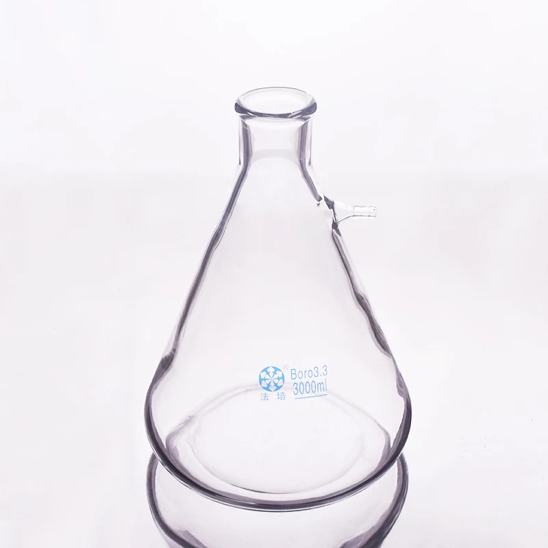 FAPEI Filtering flask with side tubulature,3000mL5000mL10000mL,Triangle flask with tubules,Filter Erlenmeyer bottle