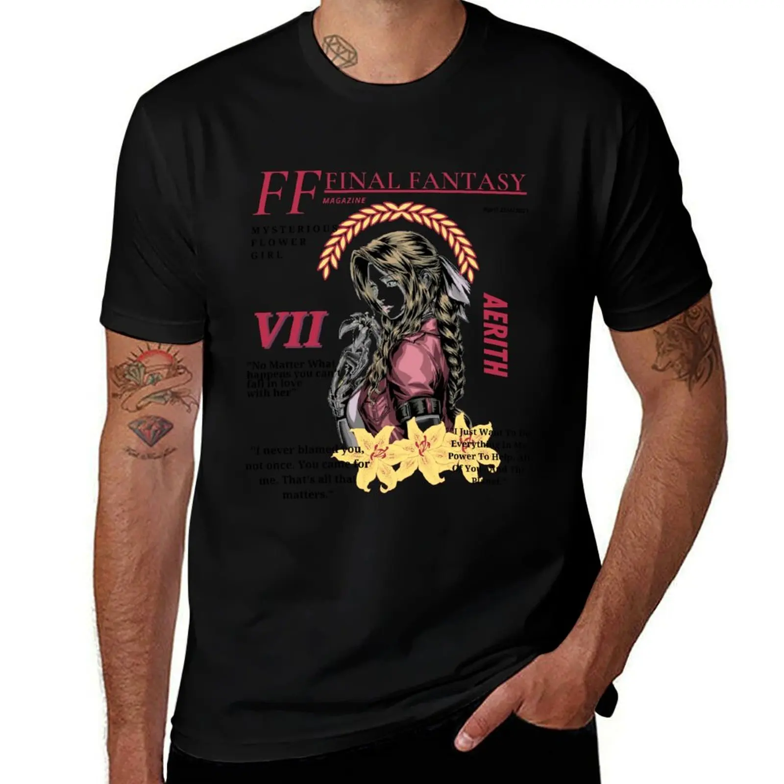 Aerith Gainsborough FF7 Magazine T-Shirt essential t shirt T-Shirt