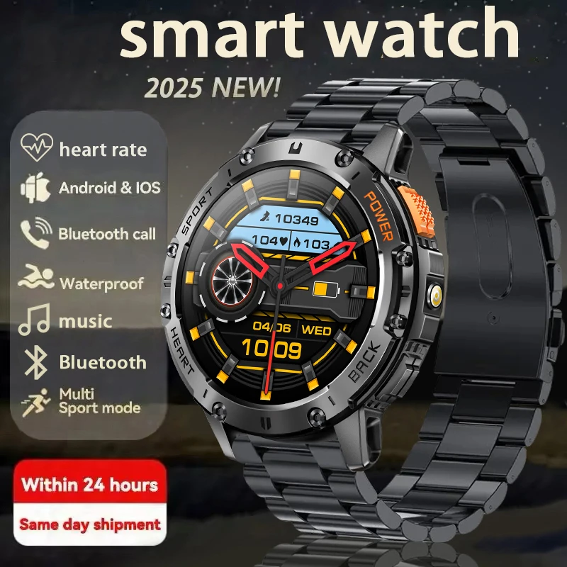 

2025 New Men's Smart Watch 5.0 Bluetooth Call 1.43-inch AMOLED HD Screen 466 * 466 Resolution Suitable for Huawei Watches