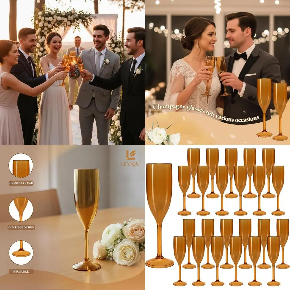 

Набор из 48 прозрачных пластиковых бокалов для шампанского, многоразовые акриловые фужеры для свадеб, вечеринок на День святого Валентина и барных мероприятий