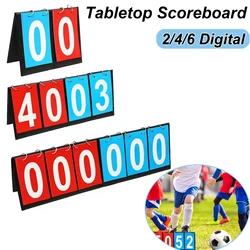 2/4/6-Digital Portable Table Top Flip Scoreboard Basketball Soccer Badminton Volleyball Coaches Sports Competition Score Keeper