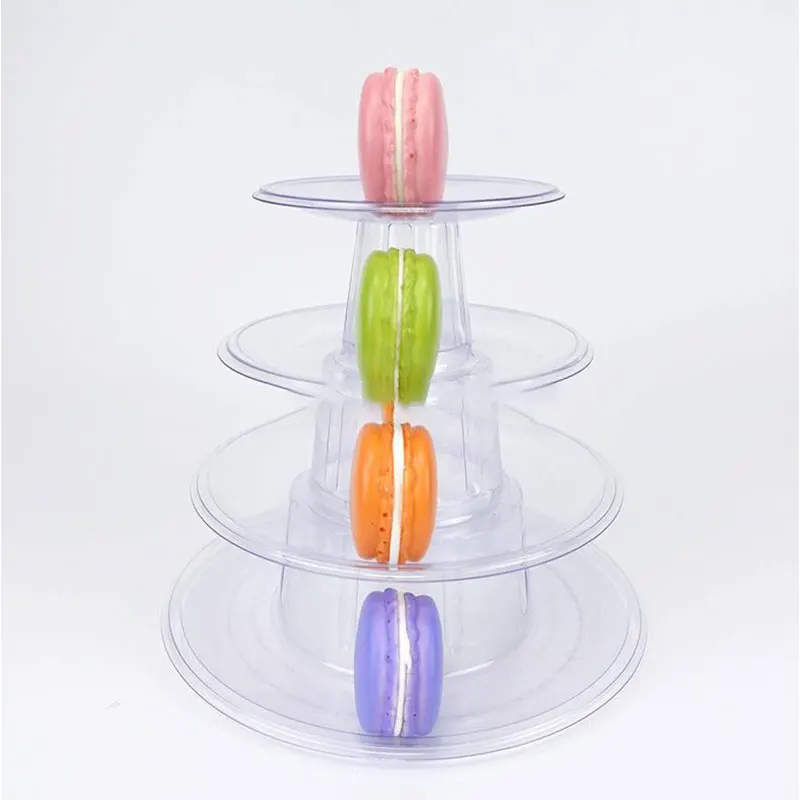 Multitiers Macaron Display Stand Cupcake Tower Rack Cake Stand PVC Tray For Wedding Birthday Cake Decorating Home Tool