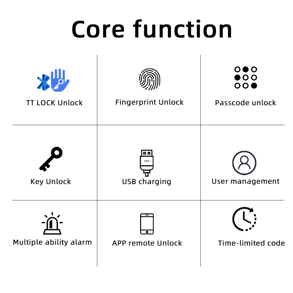 RAYKUBE M5 TT Lock BLE Smart Fingerprint Door Lock Electronic Lock with Password/Key/TT Lock APP Unlock Passage Mode For Bedroom