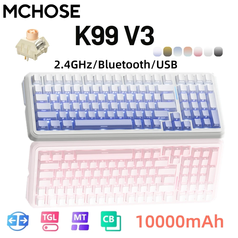 MCHOSE K99 V3 Full-Scenario Flagship Customized Keyboard Customized Gaming Office Keyboard RGB Tri-Mode 10000mAh Hot Swappable