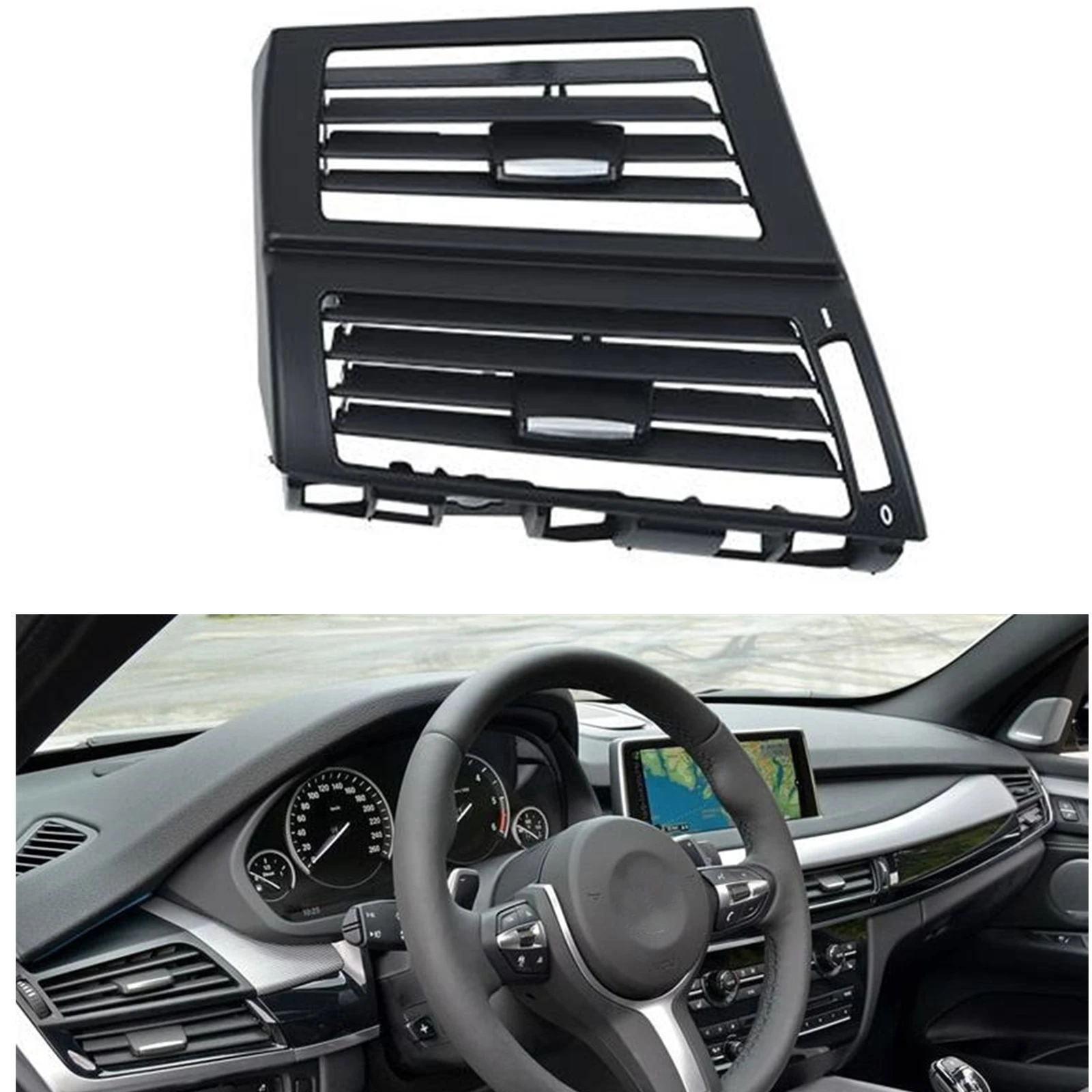 Car Front Dash Air Vent Dashboard Outlet Grill Panel Grille Cover Fresh Hood Frame For BMW X5 X6 E70 E71