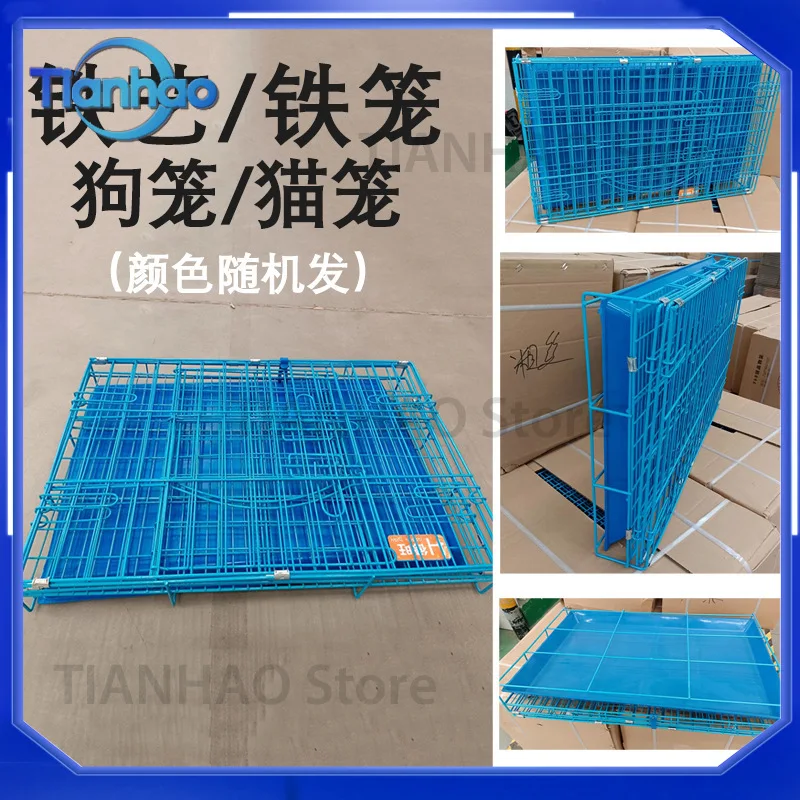 Foldable Pet Cage for Small and Medium Dogs with Removable Toilet Tray Washable Heavy-Duty Wire Dog Crate Cat Kennel